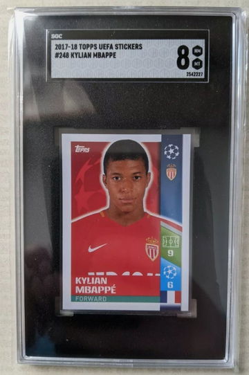2017/18Topps Uefa Stickers Kylian Mbappe SGC 8
