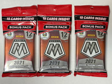 Lot of 3-2021 Panini Mosaic UEFA Euro Soccer Cello Packs