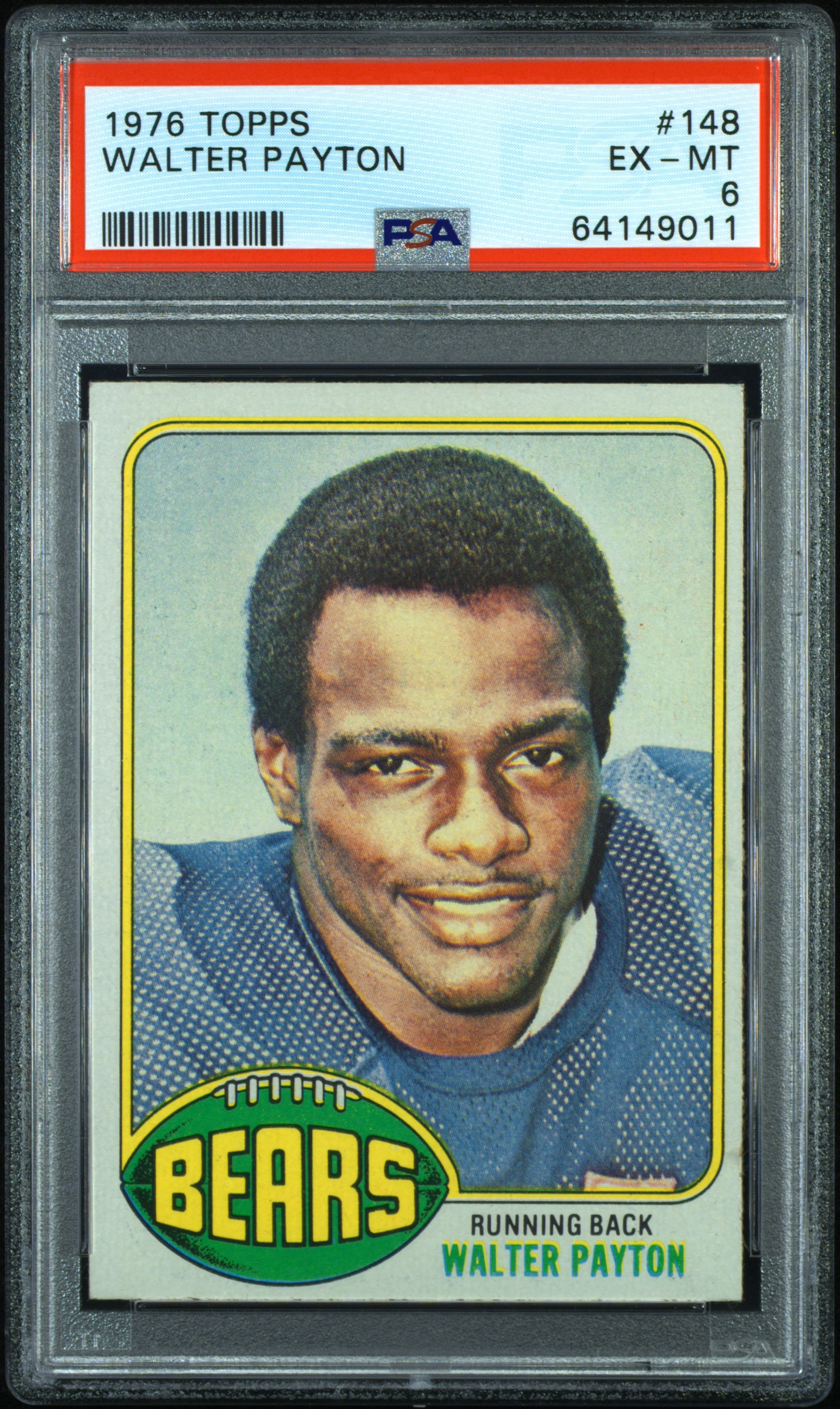 1976 Topps Football Walter Payton ROOKIE #148 PSA 6 EXMT