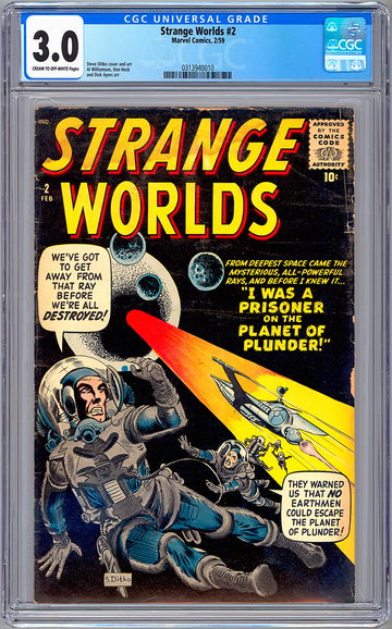 STRANGE WORLDS #2 CGC 3.0 *STEVE DITKO & DICK AYERS* CLASSIC MARVEL SCI-FI 1959