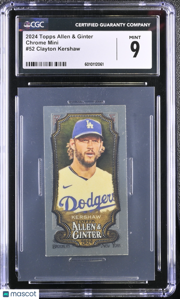 2024 Topps Allen & Ginter Clayton Kershaw #52 Chrome Mini CGC 9