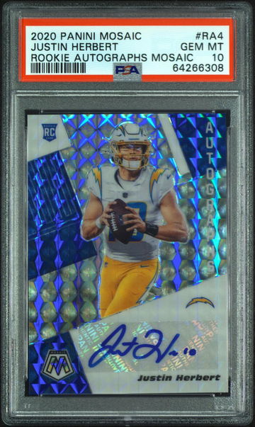 2020 PANINI MOSAIC AUTO Justin Herbert PSA 10