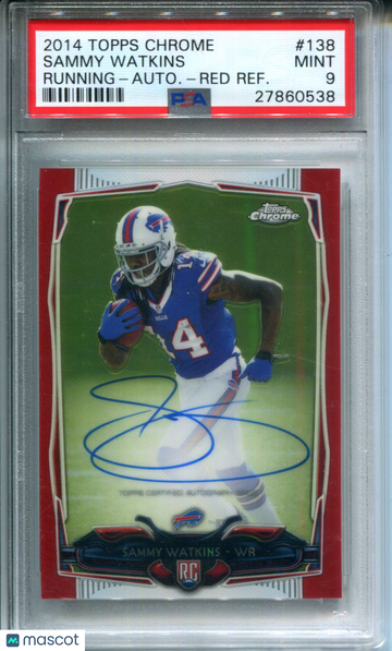 2014 Topps Chrome Sammy Watkins #138 Running Autograph Red Refractor PSA 9