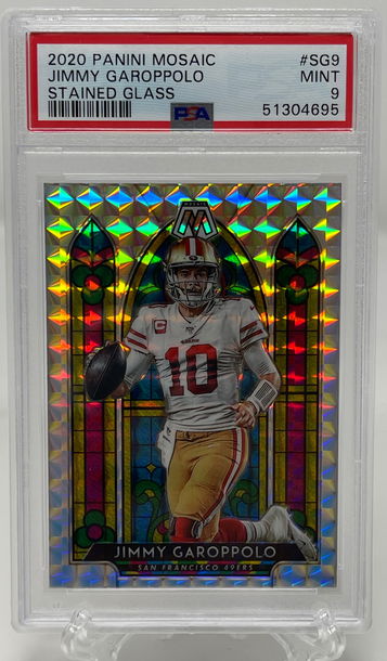 2020 Panini Mosaic Jimmy Garoppolo Stained Glass SSP PSA 9 MINT 