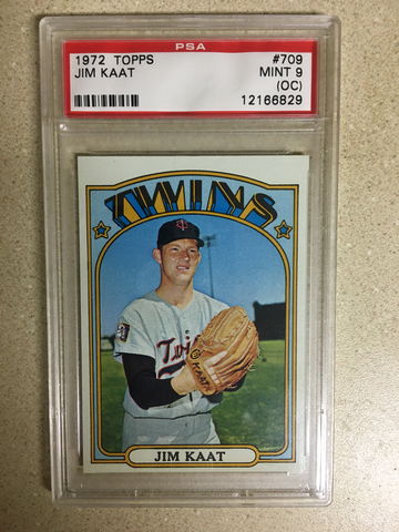 1972 Topps #709 Jim Kaat PSA 9 MINT OC TWINS
