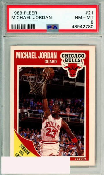 1989 FLEER MICHAEL JORDAN #21 CHICAGO BULLS PSA NM-MT 8