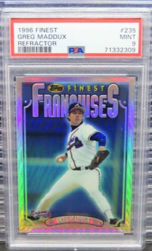 1996 Topps Finest Greg Maddux Franchises Refractor PSA 9