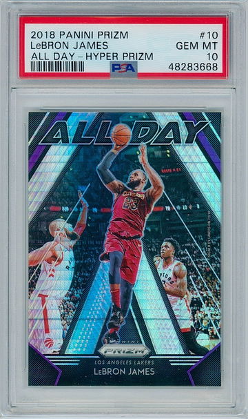 2018 Panini Prizm #10 Lebron James - All Day - Hyper (Prizm)| PSA 10 | Gem Mint | MVP