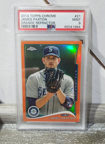 2014 Topps Chrome James Paxton Orange Refractor psa 9