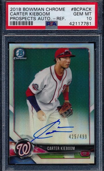 Carter Kieboom 2018 Bowman Chrome Ref Auto RC /499