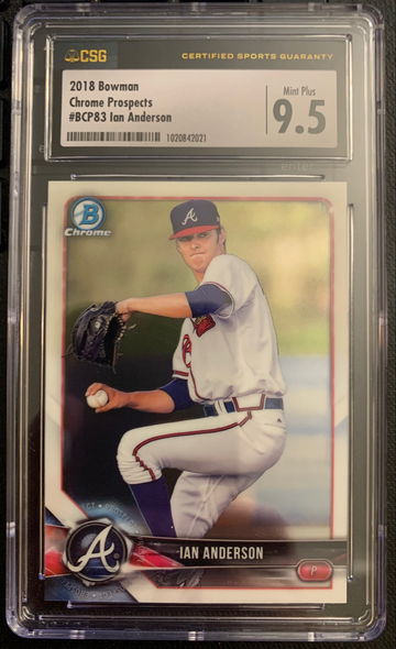2018 Bowman Chrome Prospects Ian Anderson Rookie Card CSG 9.5 Mint Plus