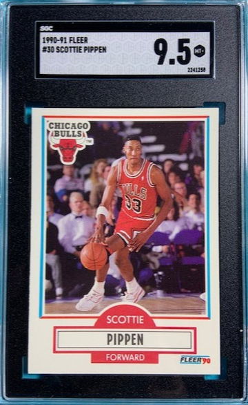 1990-91 Fleer #30 Scottie Pippen Chicago Bulls SGC 9.5 MINT+ The Last Dance 