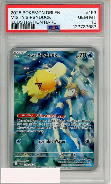 2025 POKEMON DRI EN-DESTINED RIVALS MISTYS PSYDUCK #193 ILLUSTRATION RARE PSA 10