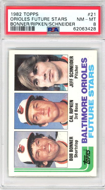 1982 TOPPS ORIOLES FUTURE STARS CAL RIPKEN PSA 8