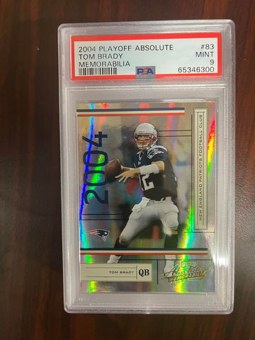2004 Playoff Absolute Tom Brady Memorabilia PSA 9 #/d