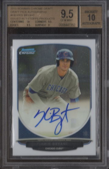 2013 Bowman Chrome Draft Kris Bryant AUTO BGS 9.5