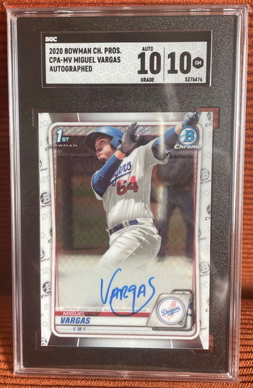 2020 Topps Bowman Chrome 1st Miguel Vargas CPA-MV Auto SGC 10/10