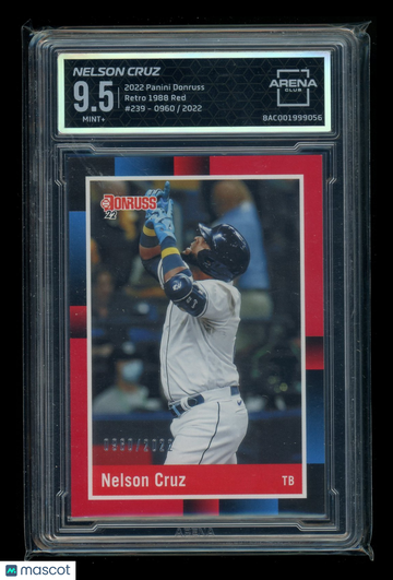 2022 Panini Donruss Retro 1988 Red Nelson Cruz #239 0980/2022 Arena Club 9.5