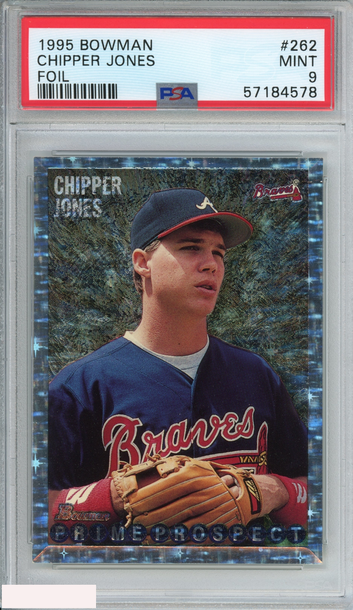 1995 BOWMAN CHIPPER JONES #262 FOIL ATLANTA BRAVES HOF PSA 9 MINT