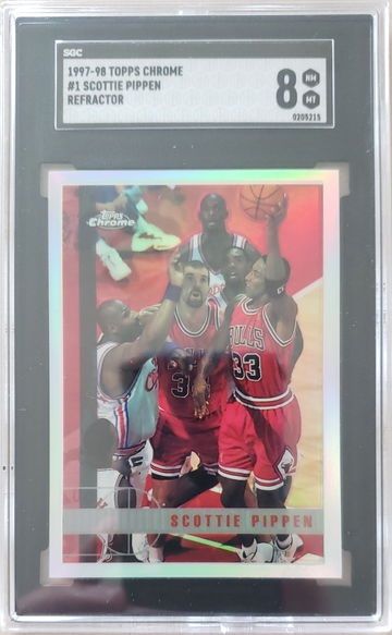 Scottie Pippen 1997 Topps Chrome Refractor #1 SGC 8