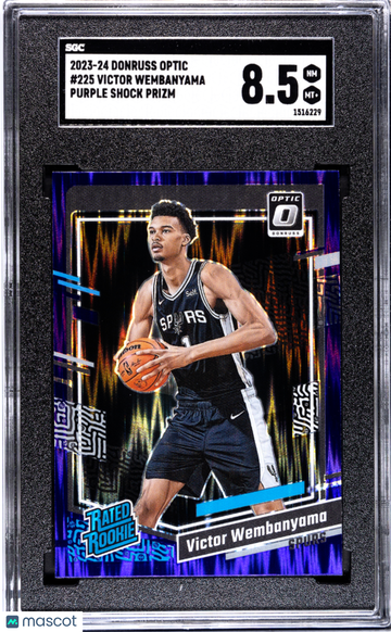 2023 Donruss Optic Victor Wembanyama #225 Purple Shock Prizm SGC 8.5
