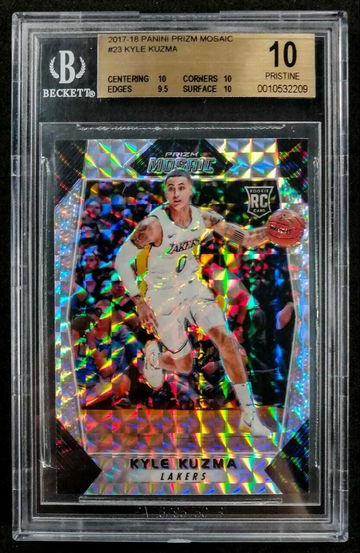 2017-18 Panini Prizm Mosaic Kyle Kuzma ROOKIE RC #23 BGS 10 PRISTINE POP 3  - DHL Express Air 5-6 Days with Tracking