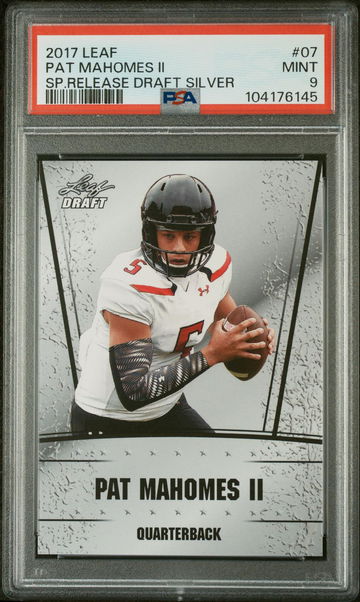 2017 Leaf Draft SP Release Silver Pat Mahomes II #07 PSA 9
