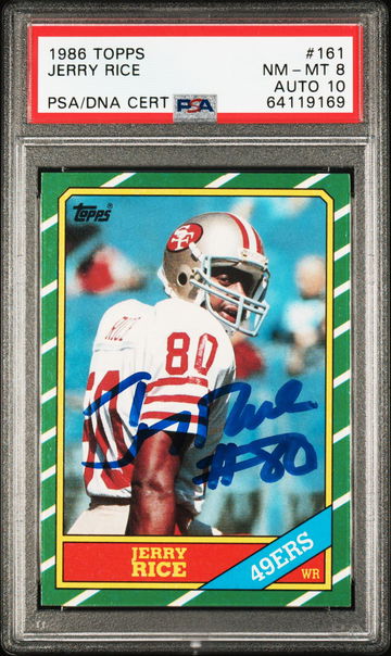 1986 Topps Jerry Rice #161 PSA 8