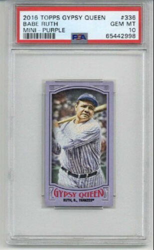 2016 TOPPS GYPSY QUEEN MINI PURPLE BABE RUTH CARD NEW YORK YANKEES PSA 10