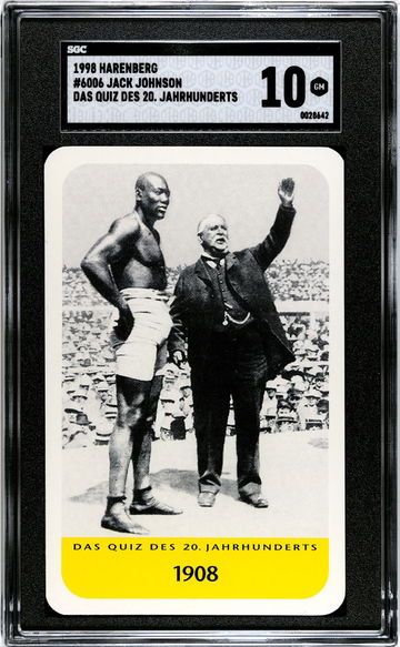 1998 Harenberg Jahrhunderts Jack Johnson HOF Boxing  SGC 10 POP 2