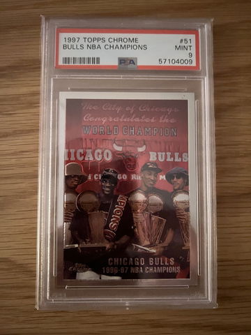 1997 Topps Chrome Bulls NBA Champions #51 PSA 9