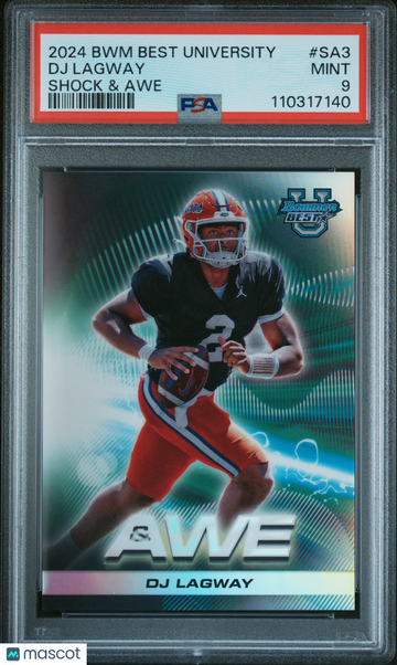 2024 Bowman Best University Shock & Awe DJ Lagway #SA3 PSA 9