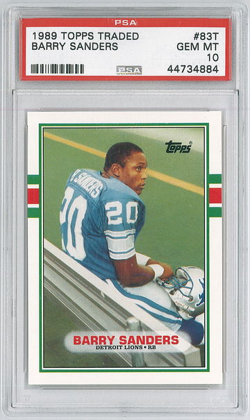1989 Topps Traded Barry Sanders Rookie #83T PSA 10 
