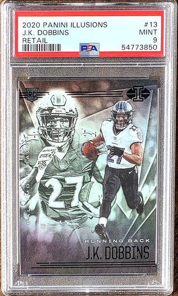 2020 J.K. JK DOBBINS Panini Illusions Retail RC Rookie PSA 9 MINT #13