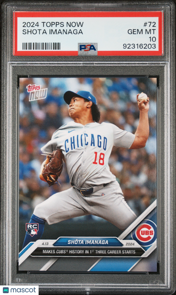 2024 Topps Now Shota Imanaga #72 PSA 10