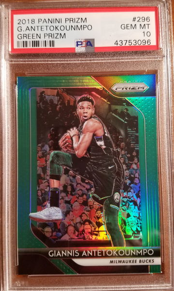 2018-19 MVP YEAR Prizm Green Prizm Giannis Antetokounmpo PSA 10 Gem Mint