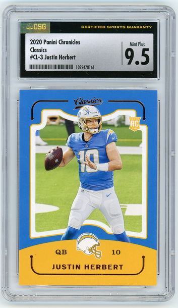 JUSTIN HERBERT 2020 Panini Classics Rc #CL-3 CSG 9.5