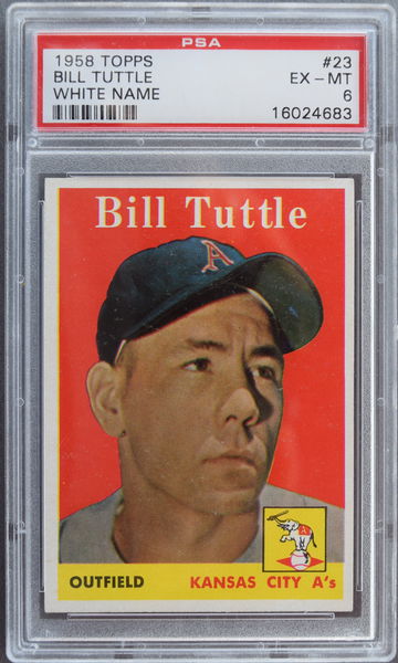 1958 Topps 23/Bill Tuttle Buy 4 Save 15%, Buy 8 Save 20%!