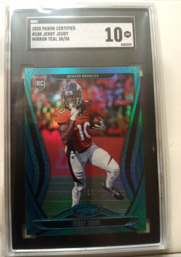 2020 Jerry Jeudy Certified RC Mirror Teal /50 SGC 10