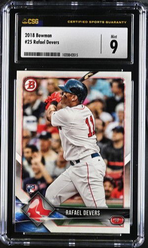 2018 Bowman Rafael Devers Rookie Card CSG 9 Mint