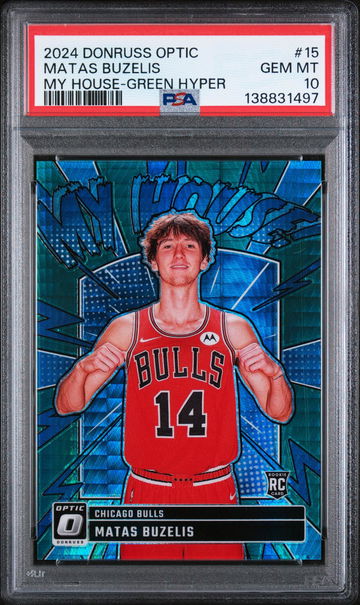2024 Panini Donruss Optic My House Green Hyper Matas Buzelis #15 /248 PSA 10