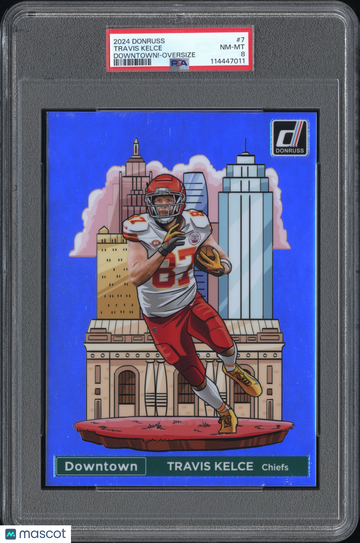2024 Panini Donruss Downtown! Travis Kelce #7 Oversize PSA 8
