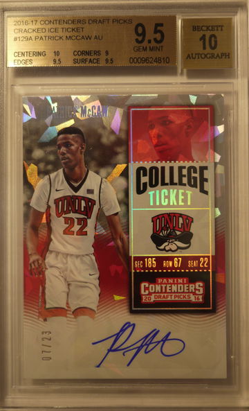 2016-17 Contenders Draft Cracked Ice Patrick McCaw RC Rookie Auto /23 BGS 9.5