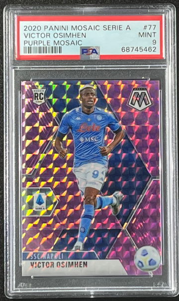 2020 Panini Mosaic Victor Osimhen Purple PSA 9