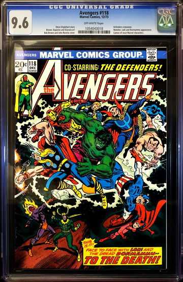 Marvel AVENGERS #118 (1973) 🔥 Defenders crossover | LOKI Appearance 🔥 CGC 9.6