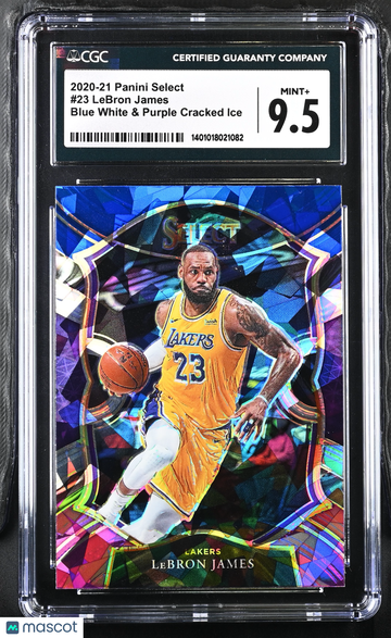 2020-21 Select Blue White Purple Cracked Ice LeBron James #23 CGC 9.5