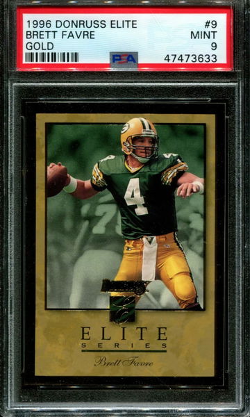 1996 Donruss Elite #9 Gold /2000 Brett Favre PSA 9