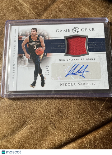 2018 National Treasures NIKOLA MIROTIC PATCH AUTO /49 Game Worn Patch