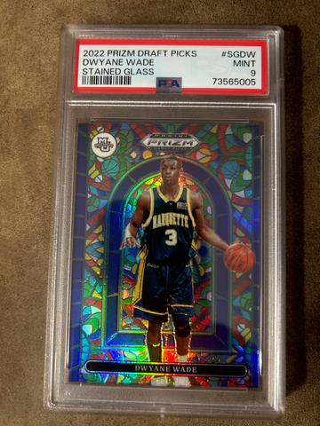 2022 Prizm Draft Picks #SGDW Dwayne Wade Stained Glass PSA 9