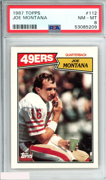 1987 TOPPS JOE MONTANA #112 SAN FRANCISCO 49ERS HOF PSA 8 NM-MT